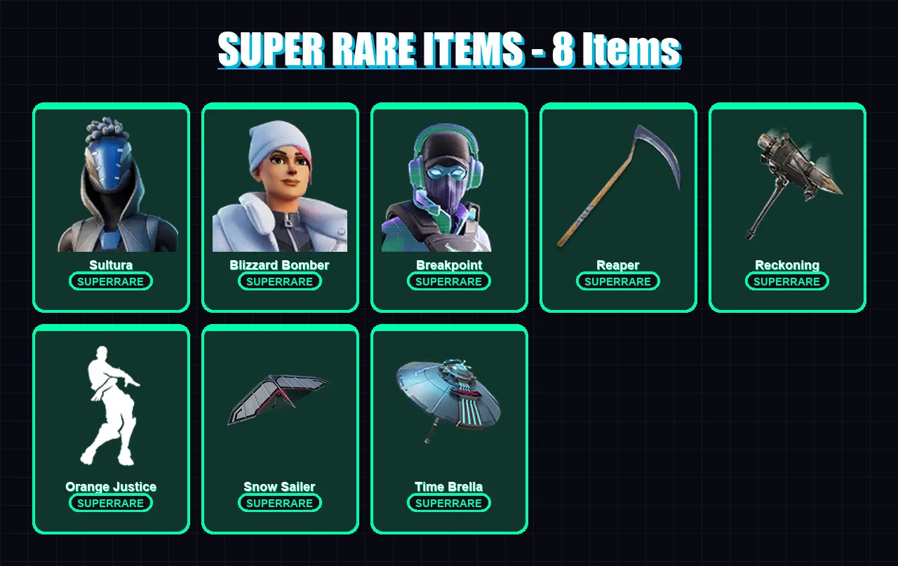 [PS4/PS5/XBOX/PC] | Sultura | Blizzard Bomber | Breakpoint | Hybrid | Vendetta | 116 skin | 155 pickaxe | 135 emote | 140 glider | Lv2465