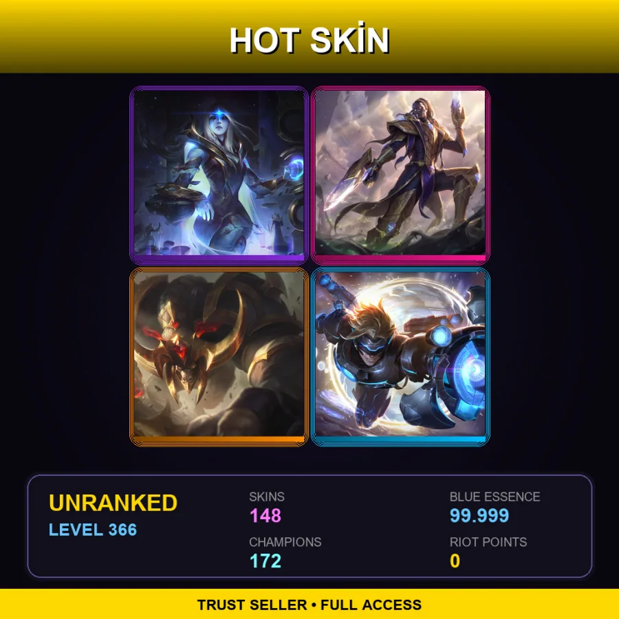 SG | Lv366 | Unranked | 148 Skin | 172 Champ