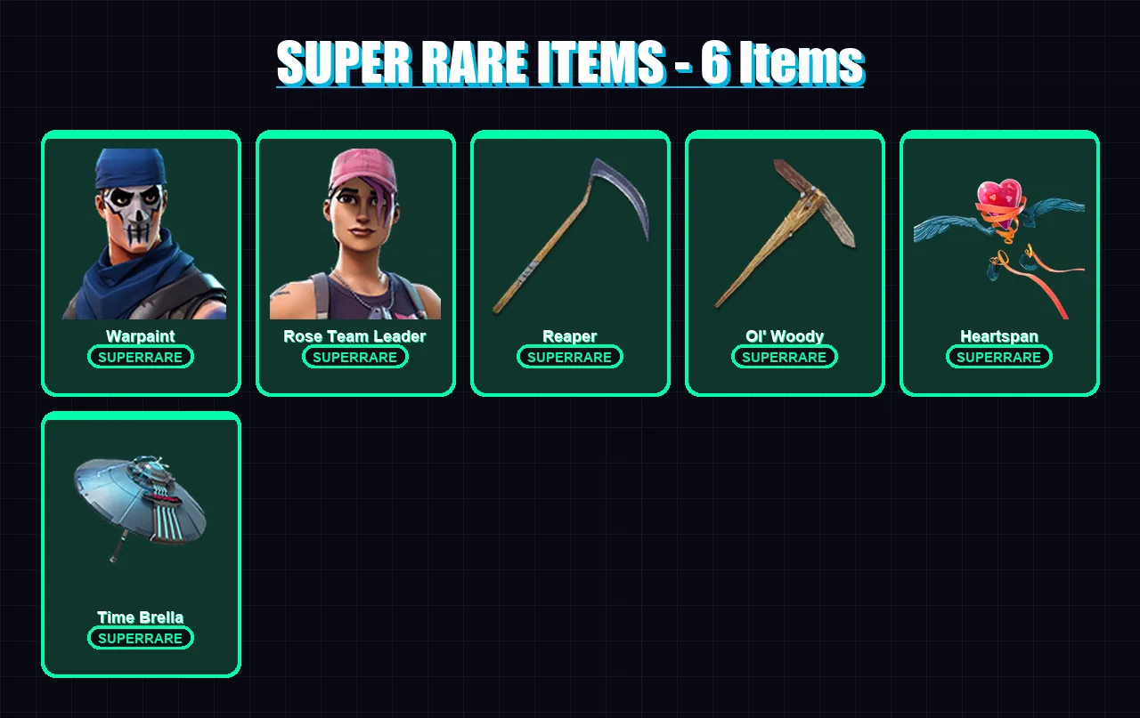 [PC/XBOX/PSN] | Warpaint | Rose Team Leader | Catalyst | Lynx | Ultima Knight | 123 skin | 119 pickaxe | 109 emote | 117 glider | Lv2035