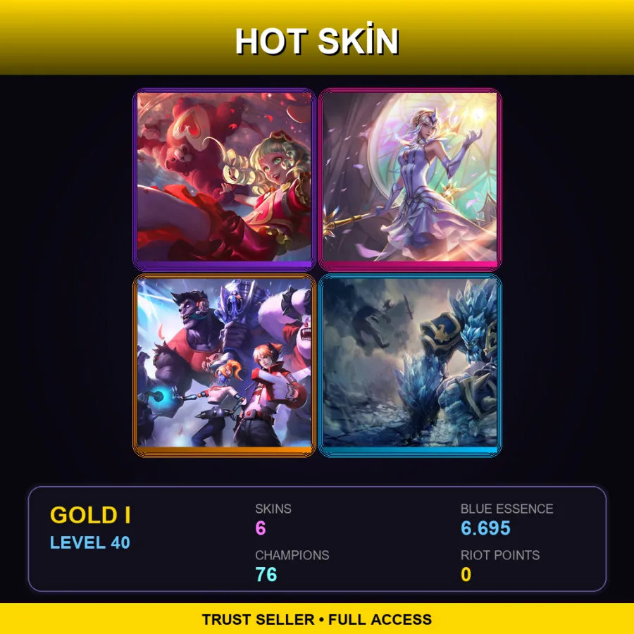 LAN | Lv40 | Gold I | 6 Skin | 76 Champ