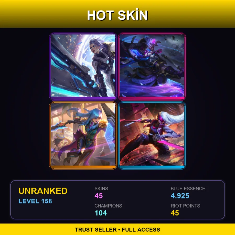 LAN | Lv158 | Unranked | 45 Skin | 104 Champ — Bioforge Darius