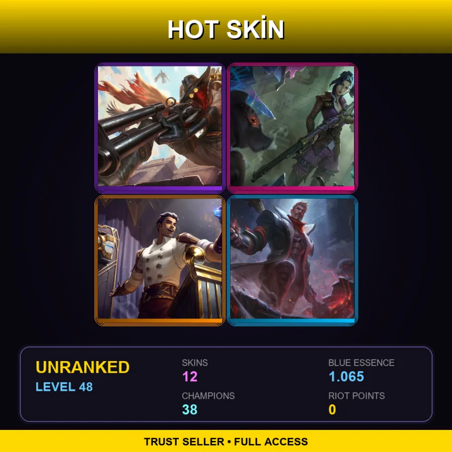 LAN | Lv48 | Unranked | 12 Skin | 38 Champ