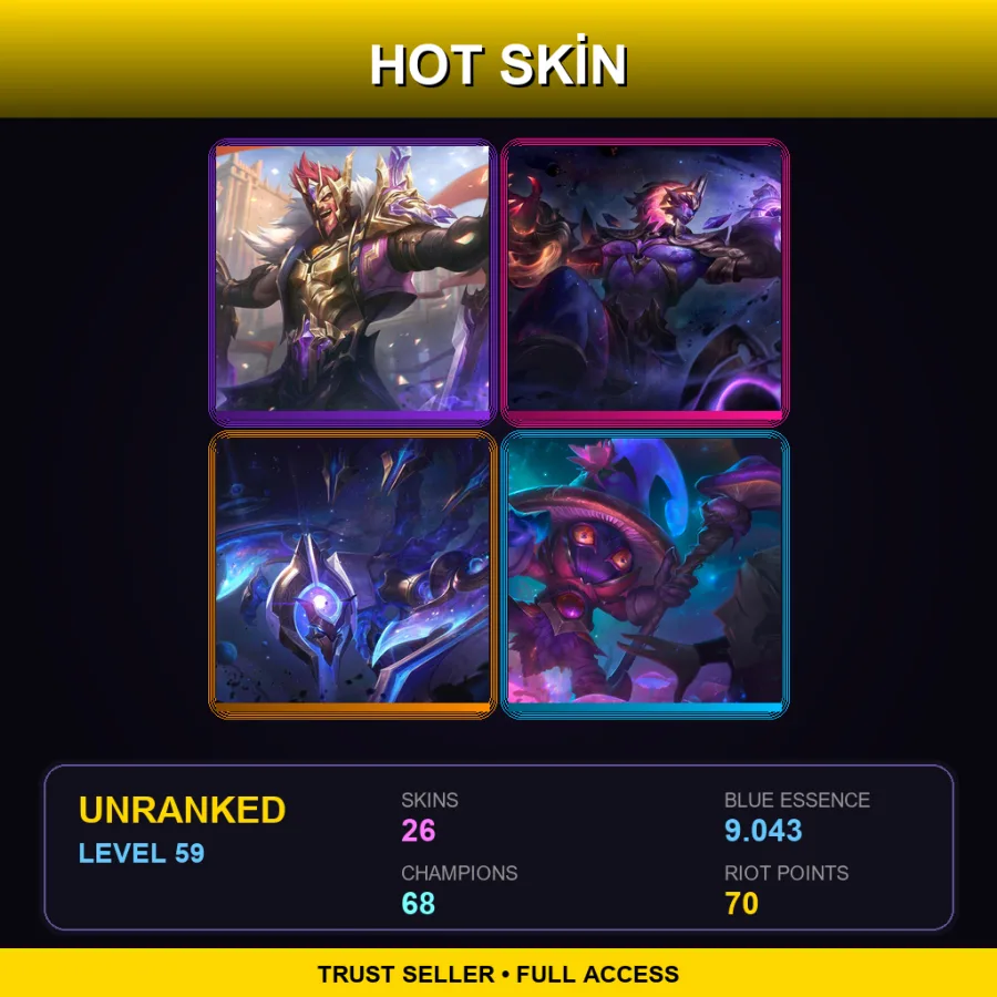 LAS | Lv59 | Unranked | 26 Skin | 68 Champ — Bioforge Darius