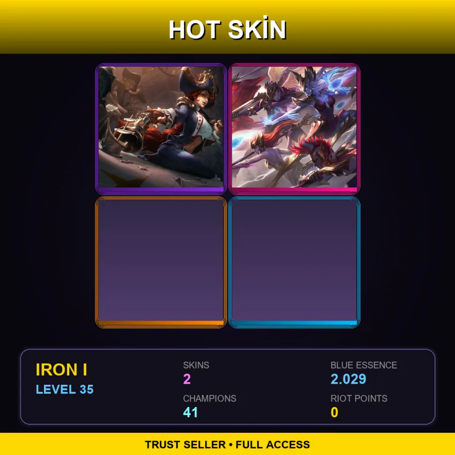 EUW | Lv35 | Iron I | 2 Skin | 41 Champ