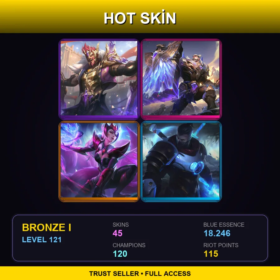 EUNE | Lv121 | Bronze I | 45 Skin | 120 Champ