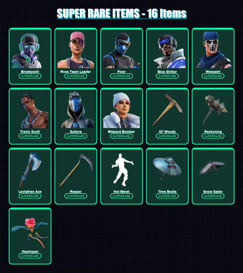 [PS4/PS5/XBOX/PC] | Breakpoint | Rose Team Leader | Fixer | Blue Striker | Warpaint | 107 skin | 108 pickaxe | 119 emote | 103 glider | Lv1518 — Fortnite account
