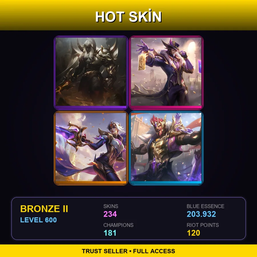 BR | Lv600 | Bronze II | 234 Skin | 181 Champ