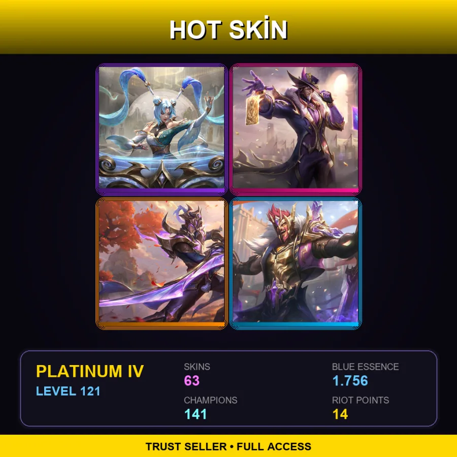 SG | Lv121 | Platinum IV | 63 Skin | 141 Champ