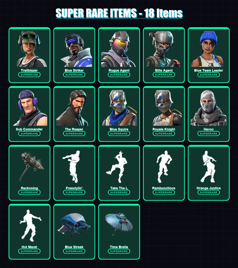 [PC/XBOX/PSN] | Trailblazer | Blue Striker | Rogue Agent | Elite Agent | Blue Team Leader | 42 skin | 40 pickaxe | 67 emote | 52 glider | Lv810