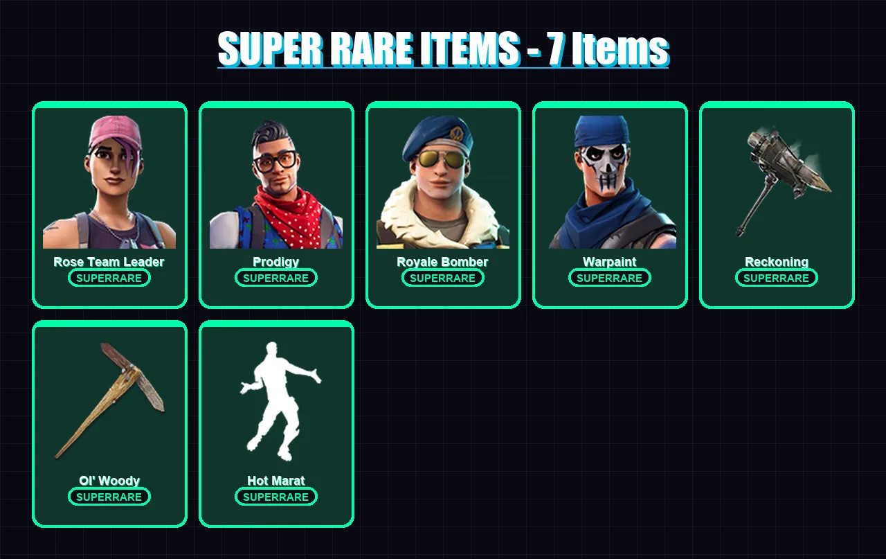 [SWITCH/XBOX/PSN/PC] | Rose Team Leader | Prodigy | Royale Bomber | Warpaint | Drift | 38 skin | 51 pickaxe | 50 emote | 40 glider | Lv541