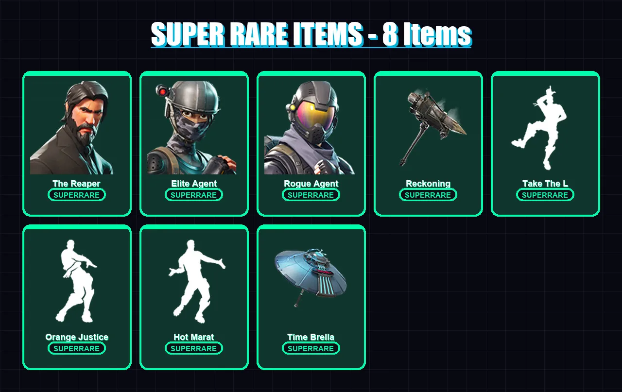 [PS4/PS5/XBOX/PC] | The Reaper | Elite Agent | Rogue Agent | Dire | Kymera | 91 skin | 94 pickaxe | 93 emote | 100 glider | Lv1560