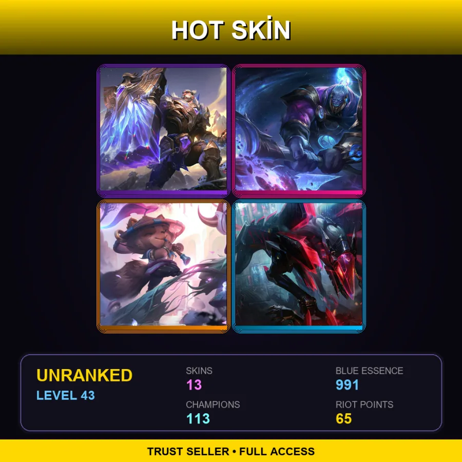 VN | Lv43 | Unranked | 13 Skin | 113 Champ — Masque Of The Black Rose Elise