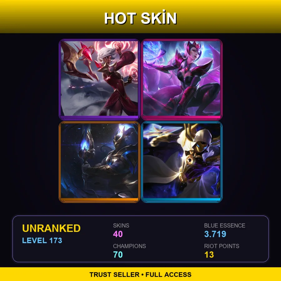SG | Lv173 | Unranked | 40 Skin | 70 Champ — Unranked / Smurf League of Legends
