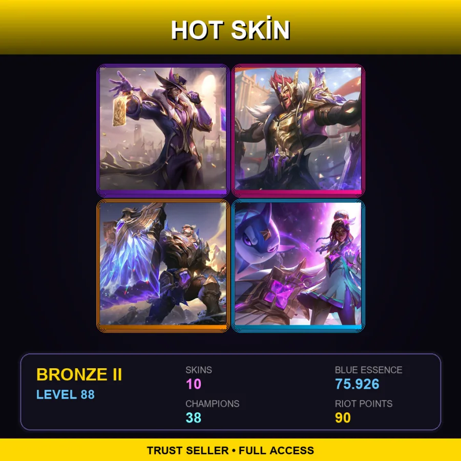 NA | Lv88 | Bronze II | 10 Skin | 38 Champ