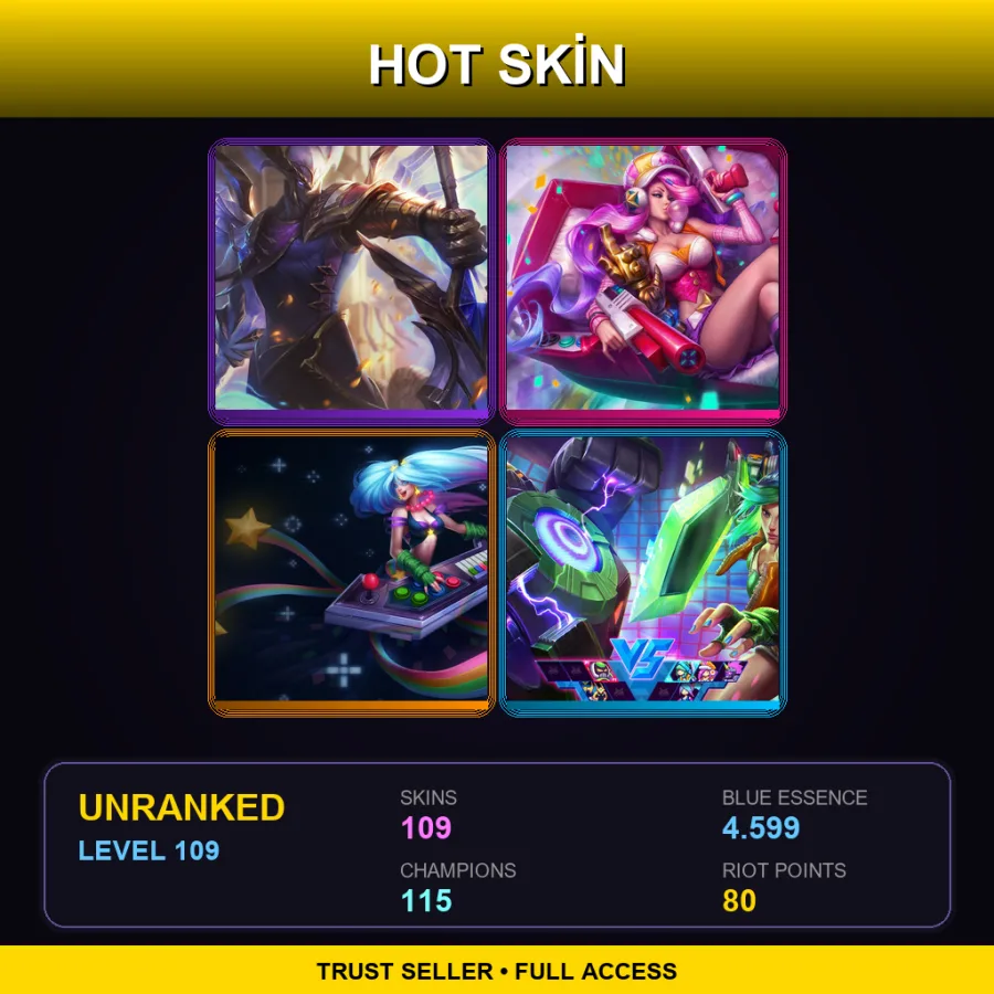EUW | Lv109 | Unranked | 109 Skin | 115 Champ