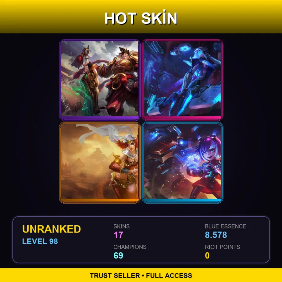 LAN | Lv98 | Unranked | 17 Skin | 69 Champ — Royal Guard Fiora