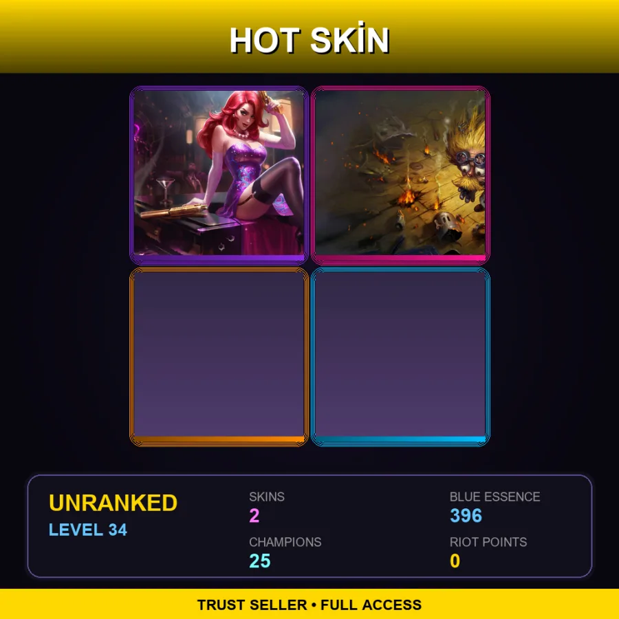 EUW | Lv34 | Unranked | 2 Skin | 25 Champ