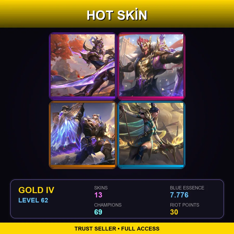 EUW | Lv62 | Gold IV | 13 Skin | 69 Champ