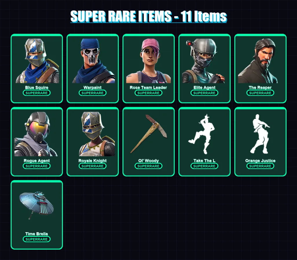 [PS4/PS5/PC] | Blue Squire | Warpaint | Rose Team Leader | Elite Agent | The Reaper | 62 skin | 62 pickaxe | 39 emote | 51 glider | Lv568 — Game account