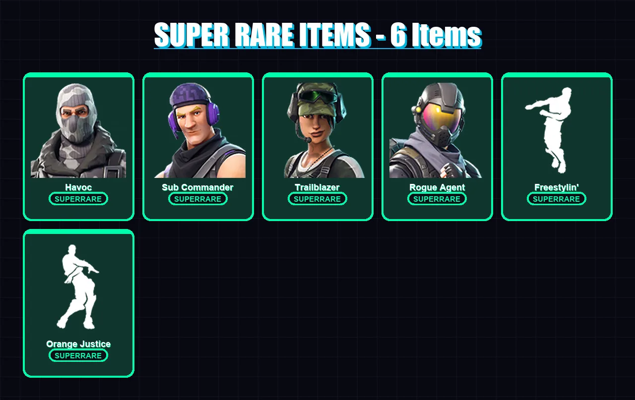 [PC/XBOX/PSN] | Havoc | Sub Commander | Trailblazer | Rogue Agent | Era | 65 skin | 65 pickaxe | 50 emote | 36 glider | Lv505