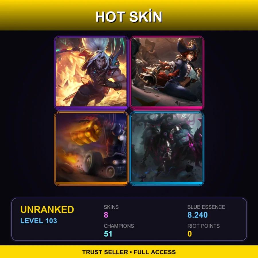 BR | Lv103 | Unranked | 8 Skin | 51 Champ