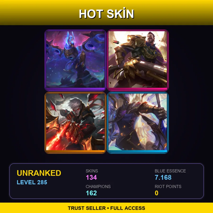 VN | Lv285 | Unranked | 134 Skin | 162 Champ — Ruined Shyvana
