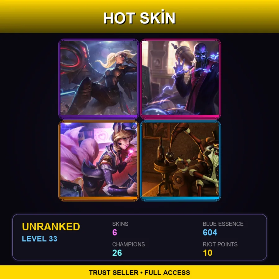 TR | Lv33 | Unranked | 6 Skin | 26 Champ