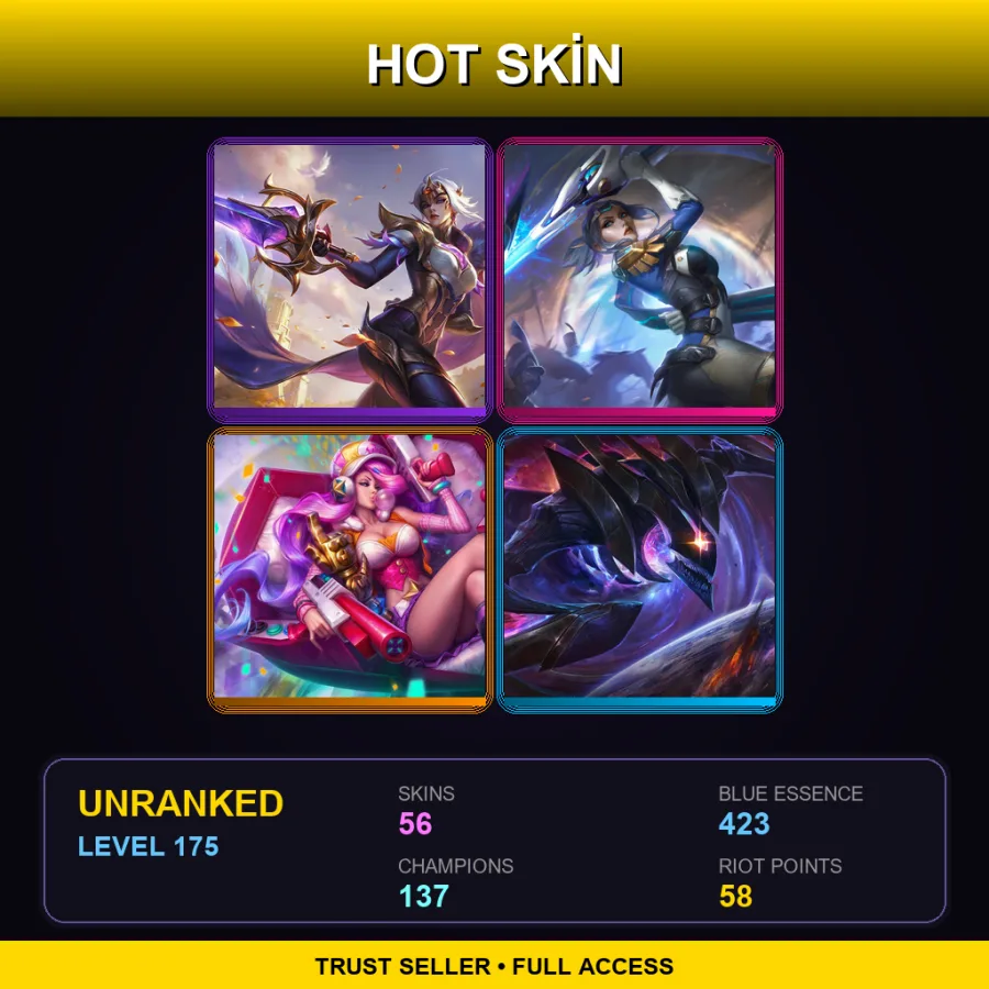 TR | Lv175 | Unranked | 56 Skin | 137 Champ — LoL account