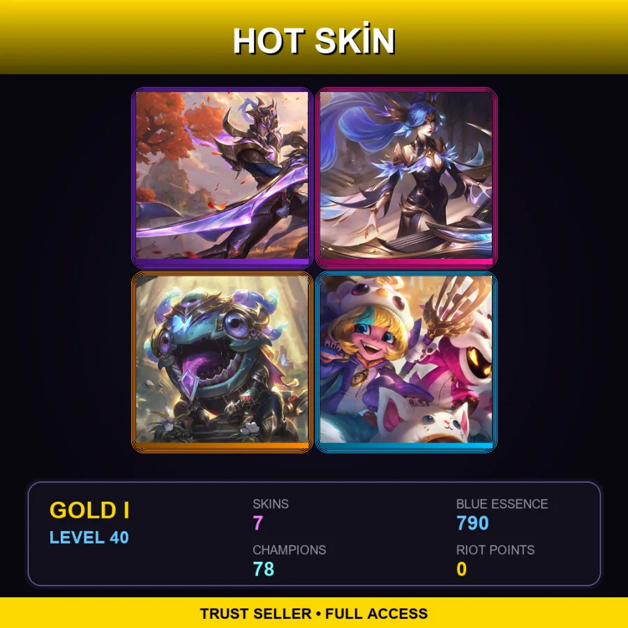 VN | Lv40 | Gold I | 7 Skin | 78 Champ — LoL account