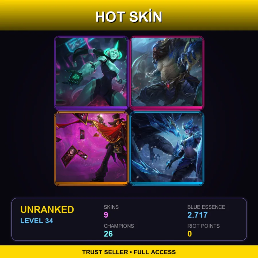 LAN | Lv34 | Unranked | 9 Skin | 26 Champ