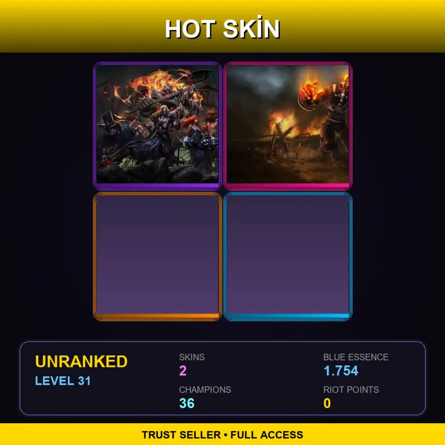 EUNE | Lv31 | Unranked | 2 Skin | 36 Champ — LoL account