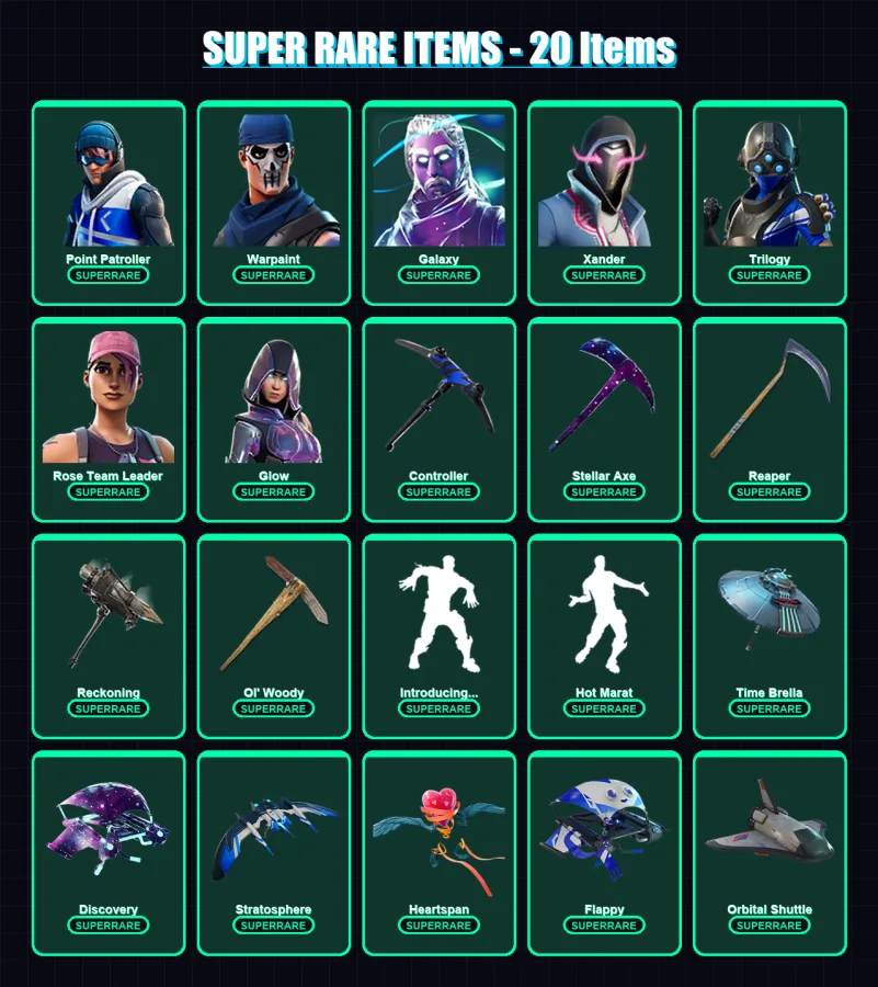 [PS4/PS5/PC] | Point Patroller | Warpaint | Galaxy | Xander | Trilogy | 139 skin | 166 pickaxe | 134 emote | 147 glider | Lv1818