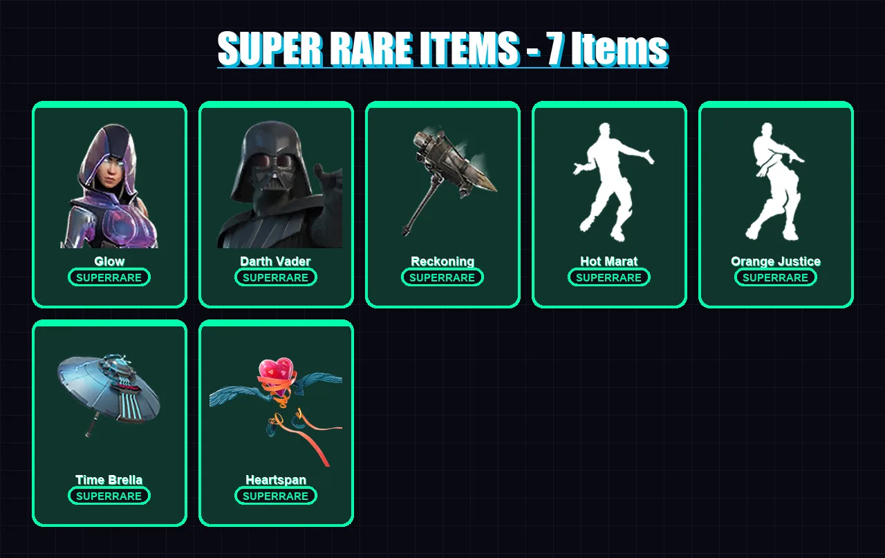 [PC] | Glow | Darth Vader | Ultima Knight | Blackheart | Calamity | 373 skin | 376 pickaxe | 360 emote | 277 glider | Lv4500