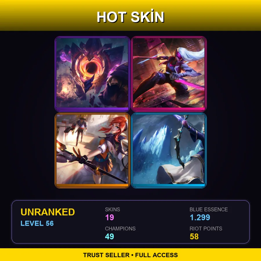 ME | Lv56 | Unranked | 19 Skin | 49 Champ — LoL account