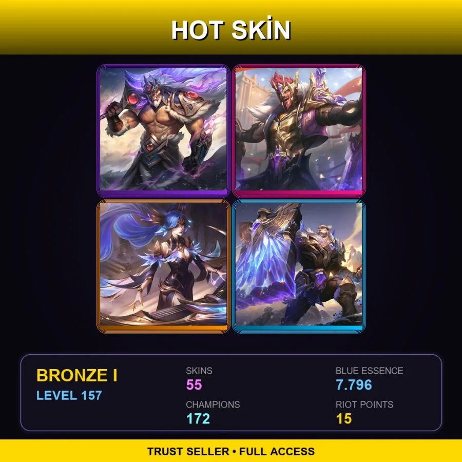 VN | Lv157 | Bronze I | 55 Skin | 172 Champ