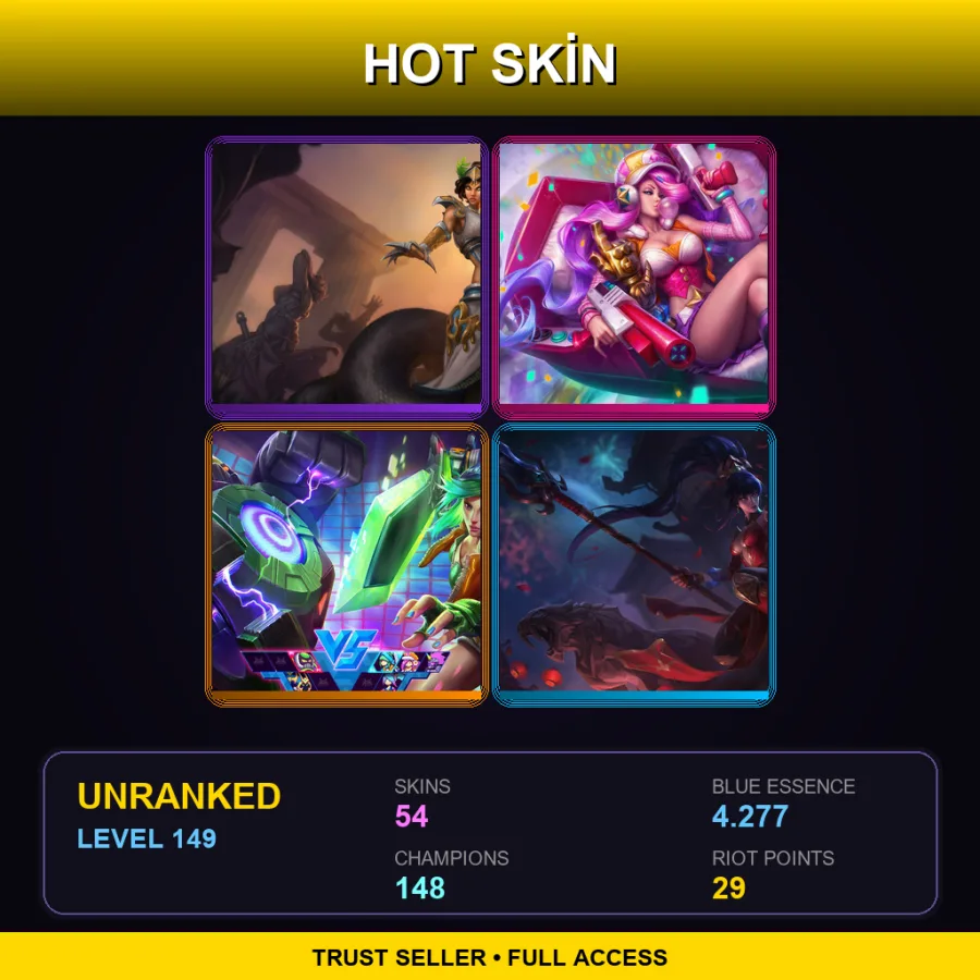 EUW | Lv149 | Unranked | 54 Skin | 148 Champ
