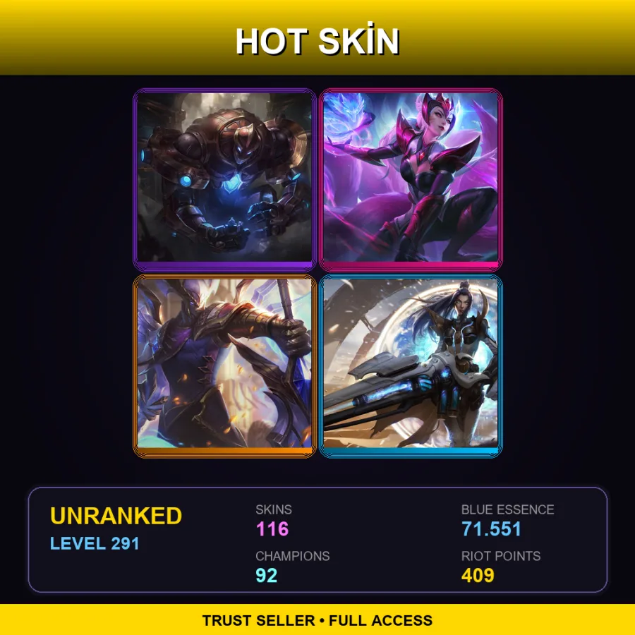 BR | Lv291 | Unranked | 116 Skin | 92 Champ