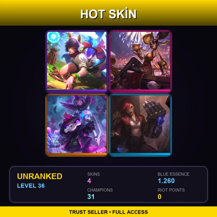 EUNE | Lv36 | Unranked | 4 Skin | 31 Champ — Arcade Ahri