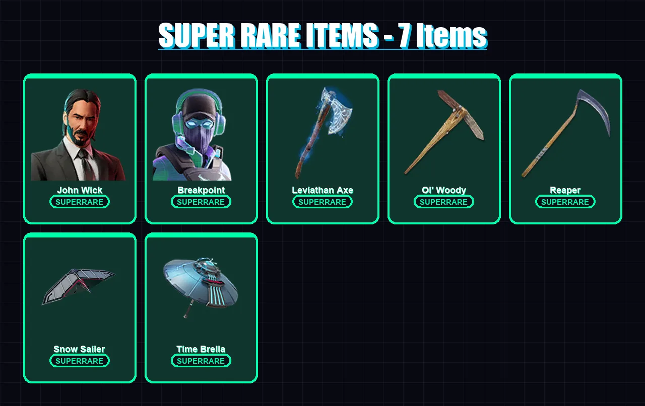 [PC/XBOX/PSN] | John Wick | Breakpoint | Crackshot | Oblivion | Red Knight | 274 skin | 249 pickaxe | 176 emote | 171 glider | Lv3221