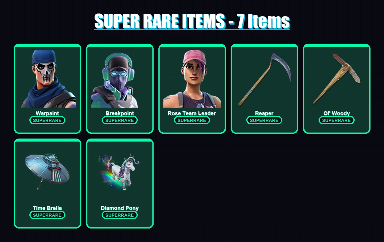 [PC/PSN] | Warpaint | Breakpoint | Rose Team Leader | Red Knight | Fusion | 155 skin | 204 pickaxe | 178 emote | 168 glider | Lv2473