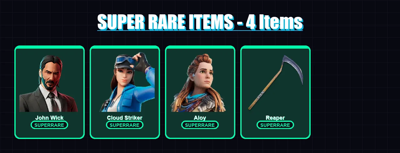 [PC] | John Wick | Cloud Striker | Aloy | The Foundation | Menace | 179 skin | 149 pickaxe | 123 emote | 97 glider | Lv1365