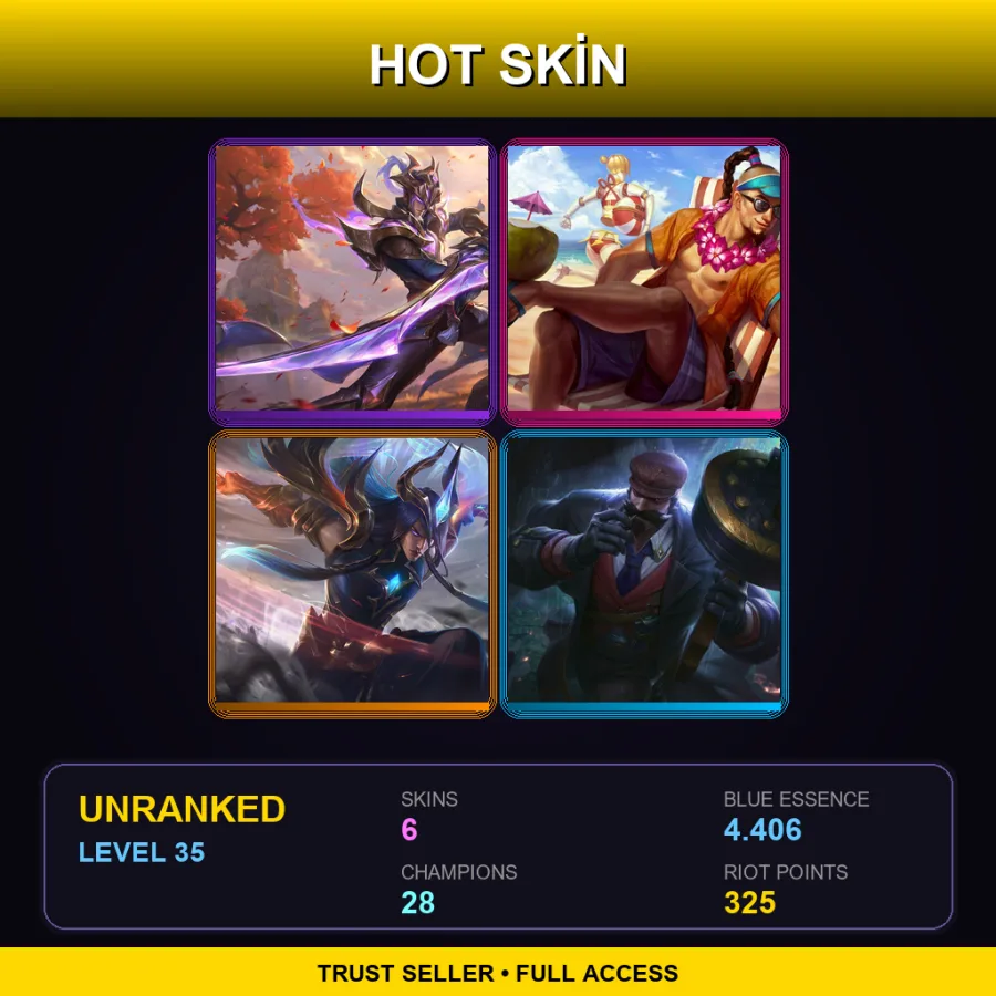 LAN | Lv35 | Unranked | 6 Skin | 28 Champ