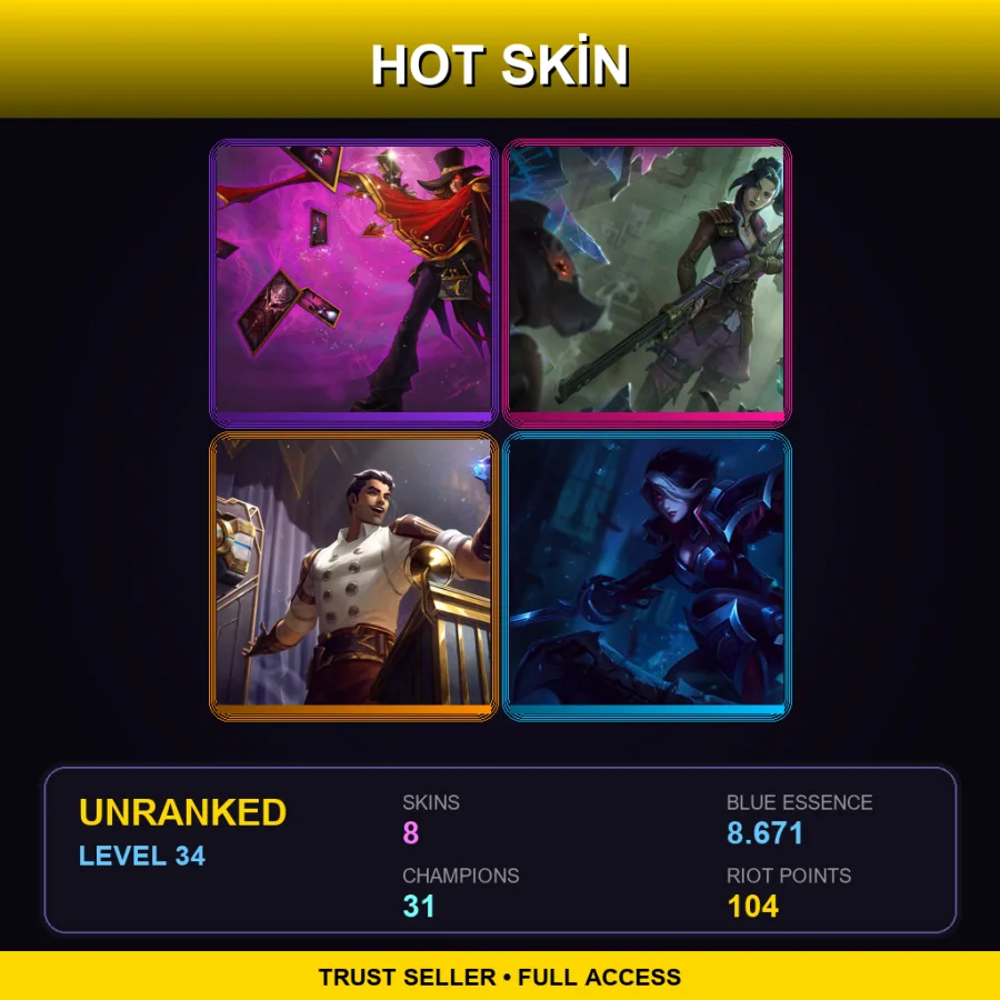 EUW | Lv34 | Unranked | 8 Skin | 31 Champ — Nightraven Fiora