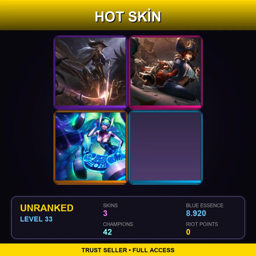 BR | Lv33 | Unranked | 3 Skin | 42 Champ