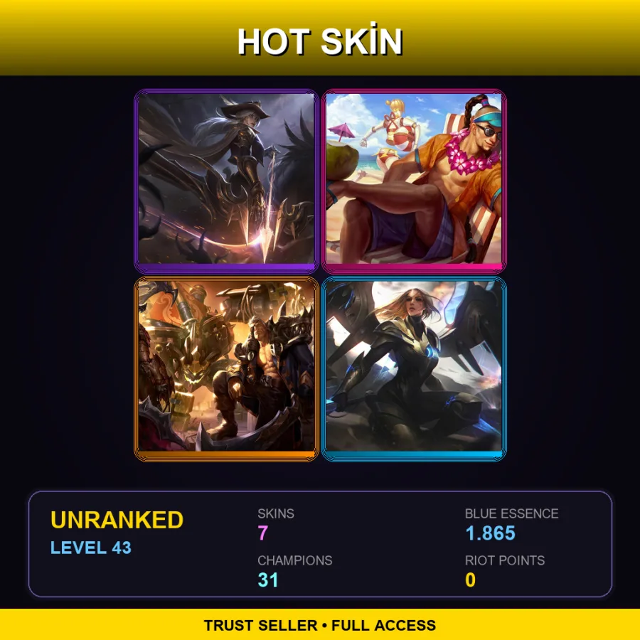 EUNE | Lv43 | Unranked | 7 Skin | 31 Champ — Rogue Admiral Garen