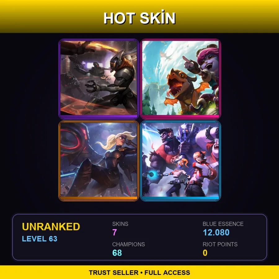 EUNE | Lv63 | Unranked | 7 Skin | 68 Champ with Nunu & Willump
