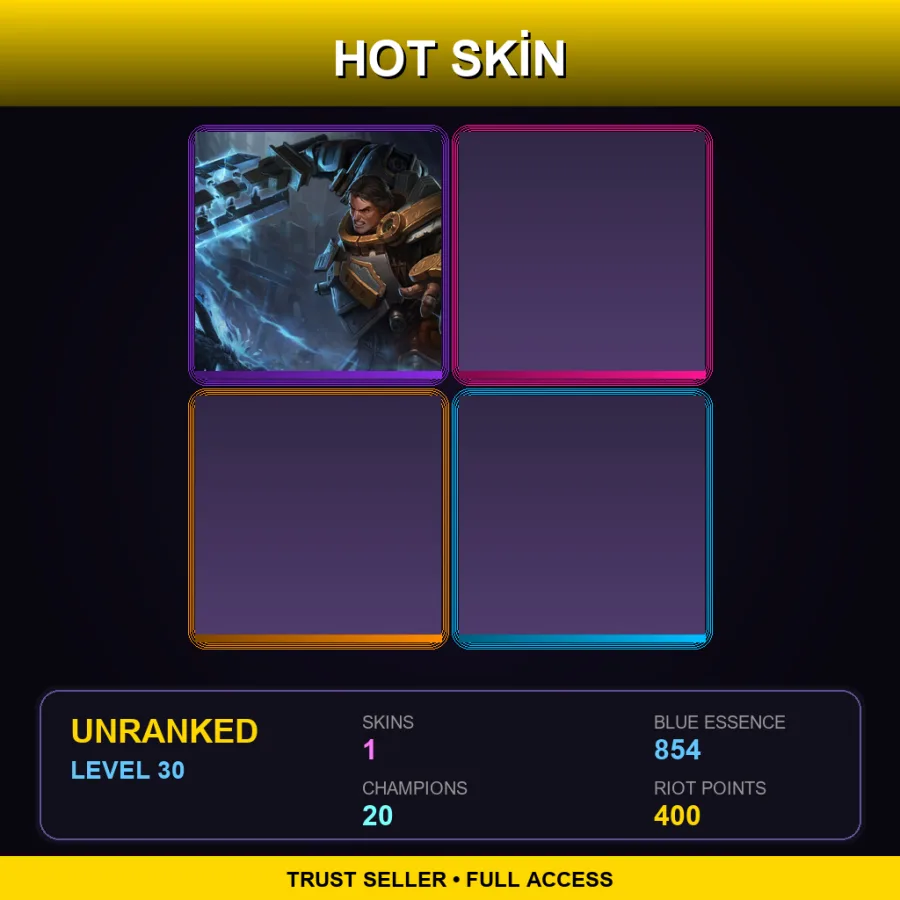 EUW | Lv30 | Unranked | 1 Skin | 20 Champ