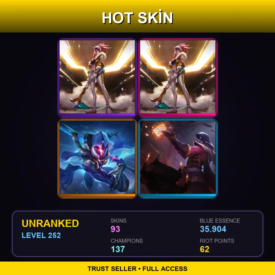 EUNE | Prestige K/DA Akali (2022) | Prestige K/DA Akali | Cosmic Blade Master Yi | Blood Moon Twisted Fate | 93 Skin | 137 Champ | Lv252