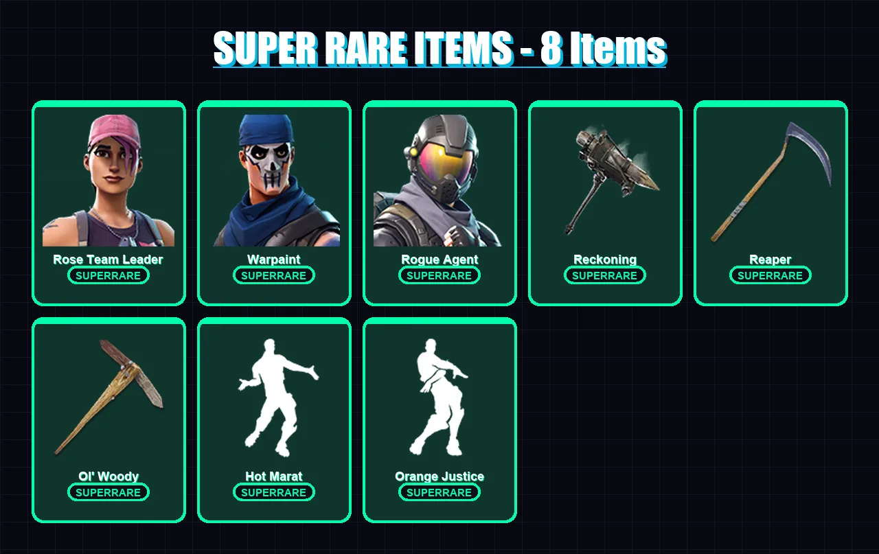 [PC/XBOX/PSN] | Rose Team Leader | Warpaint | Rogue Agent | Carbide | Valor | 67 skin | 129 pickaxe | 73 emote | 112 glider | Lv1410 — Fortnite account