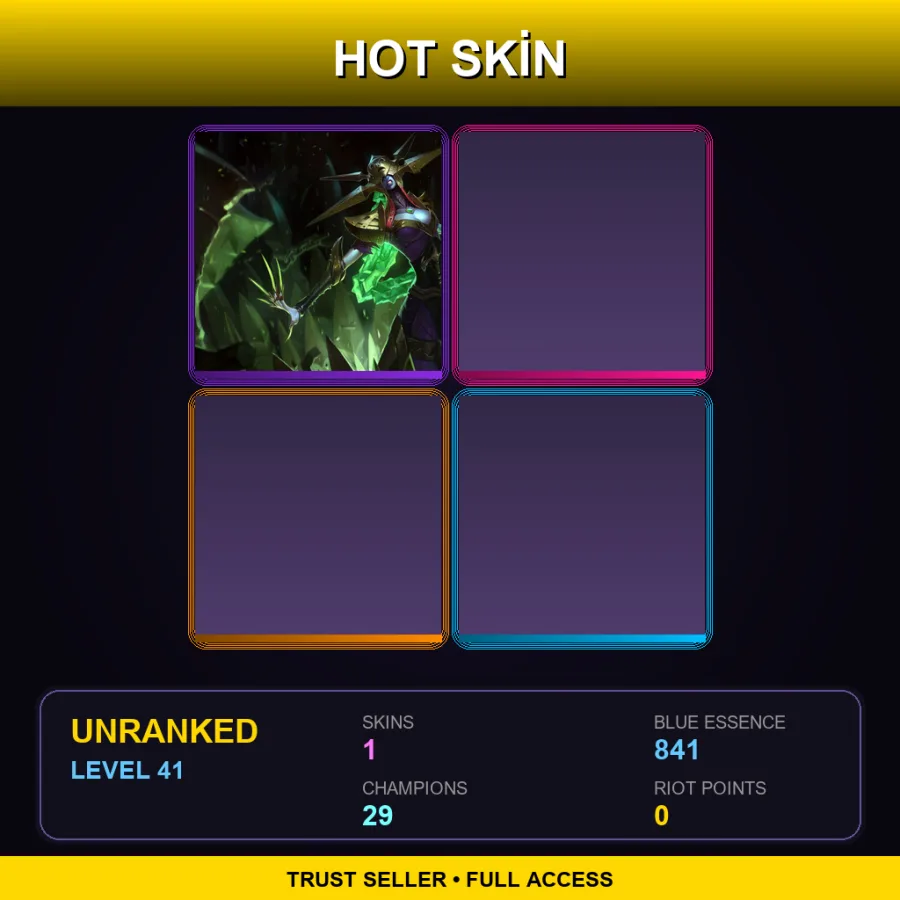LAN | Lv41 | Unranked | 1 Skin | 29 Champ